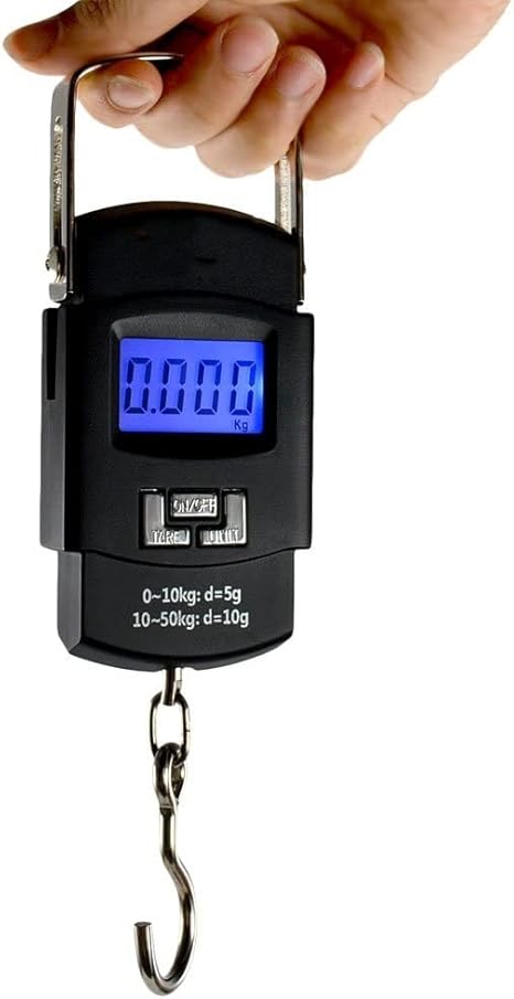 XBWEI Portable 50KG/110lb Hanging Hook Scale Electronic Digital Scale for Fishing Travel Luggage Suitcase Weight Scale Scales
