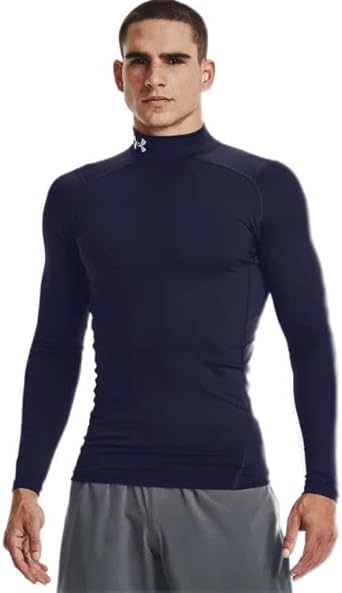 Under Armour ColdGear Armour Mens Compression Mock 2XLT Midnight Navy-White