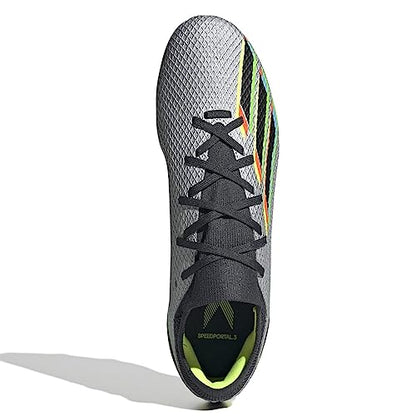 adidas mens X Speedportal.3 Firm Ground Soccer Cleats, Silver Metallic/Core Black/Solar Yellow, 7.5