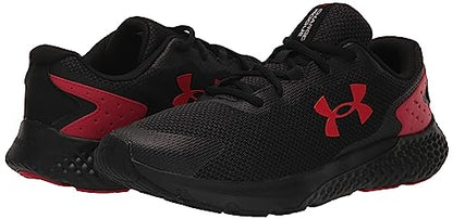 Under Armour Men's Charged Rogue 3 Knit Running Shoe, (003) Black/Black/Red, 12