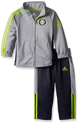 adidas Toddler Boys' Tricot Jacket and Pant Set, Onix, 3T