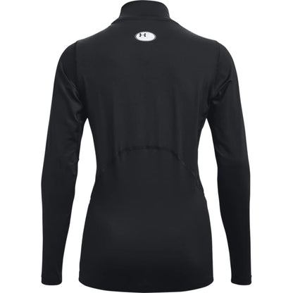 Under Armour Mens Heatgear Armour Mock Long Sleeve T-shirt , Black (001)/White , Large
