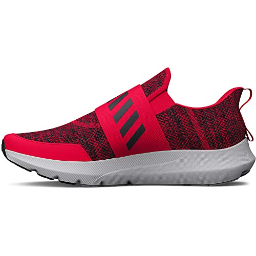 Under Armour Boy's Grade School Surge 3 Slip On Running Shoe, (600) Red/Black/Black, 3.5 Big Kid