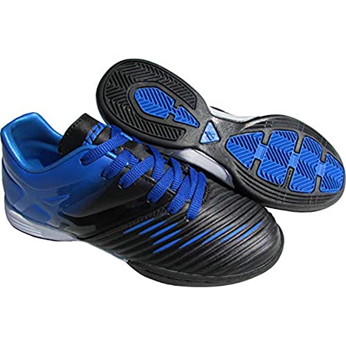 Vizari Kids Liga in Indoor Soccer Shoes | Boys and Girls (Blue/Black, 12.5)