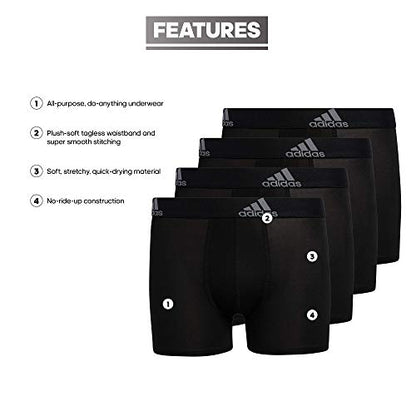 adidas Kids-Boy's Performance Boxer Briefs Underwear (4-Pack), Black/Grey, Large