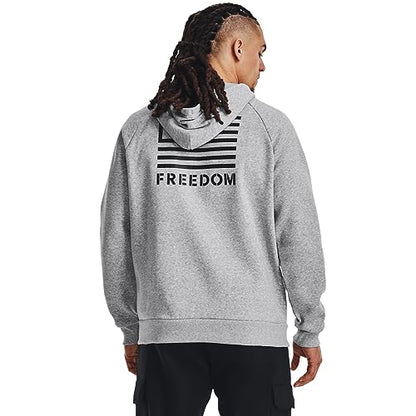 Under Armour Men's Standard Freedom Full Zip Hoodie, (011) Mod Gray Light Heather / / Black, Large