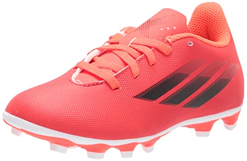 adidas X Speedflow.4 Flexible Ground Soccer Shoe, Red/Black/Solar Red, 4.5 US Unisex Big Kid