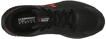 Under Armour Men's Charged Rogue 3 Knit Running Shoe, (003) Black/Black/Red, 12