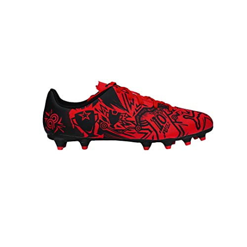 PUMA Christian Pulisic Youth Firm Ground Soccer Cleats (Toddler/Little Kid/Big Kid), Perfected for Natural and Artificial Playing Surfaces (Red/Black, us_footwear_size_system, big_kid, men, numeric, medium, numeric_5)