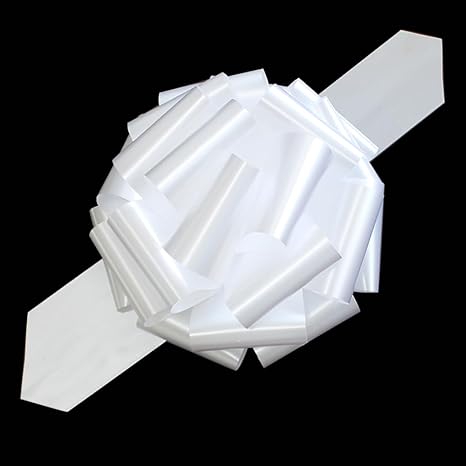 1 pcs Giant Bow, Large Gift Bow, 12 "Metal Giant Bow Suitable for Bicycles, Household appliances, Christmas, Parties, and Large Bow Decorations on Dining Tables (White)
