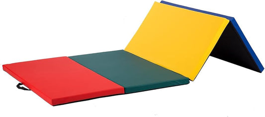 BestMassage Yoga Arts Mat Gymnastics Mat Gym Mat Tumbling Mat Yoga Mat Folding Gymnastic Mat 2 inches Thick PU Leather Exercise Mat With carrying handles for Gymnastics Yoga Pilates