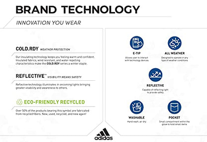 adidas Winter Performance Prime 2.5 Glove with Honeycomb Matrix Palm for Grip and Touchscreen Conductivity Points, Black/Gray, Medium/Large