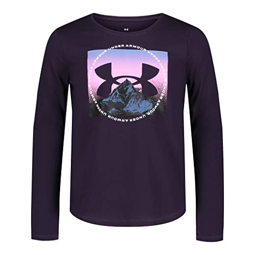 Under Armour Girls' Outdoor Long Sleeve Tee, Stylish Crew Neckline, Cute Full Fit, Eggplant Purple