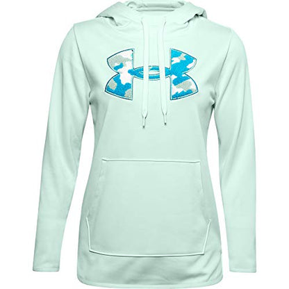 Under Armour Women's Armour Fleece Big Logo Camo/Shine Hoodie , Seaglass Blue (403)/Seaglass Blue , X-Small
