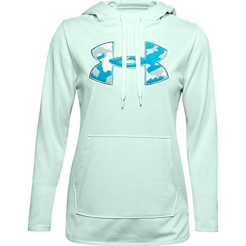 Under Armour Women's Armour Fleece Big Logo Camo/Shine Hoodie , Seaglass Blue (403)/Seaglass Blue , X-Small