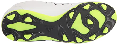 adidas Predator Accuracy.4 Firm Ground Sneaker, White/Core Black/Lucid Lemon, 5 US Unisex Big Kid