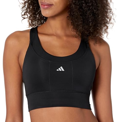 adidas Women's Run Pocket Medium-Support Bra, Black, (X-Small) A/C