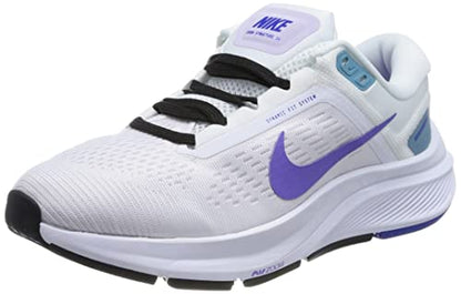 Nike Women's W Air Zoom Structure 23 Running Shoe, White Psychic Purple Barely Grape, 8.5 US