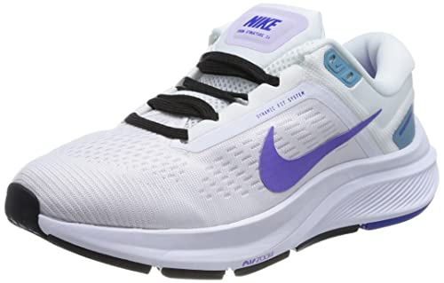 Nike Women's W Air Zoom Structure 23 Running Shoe, White Psychic Purple Barely Grape, 8.5 US