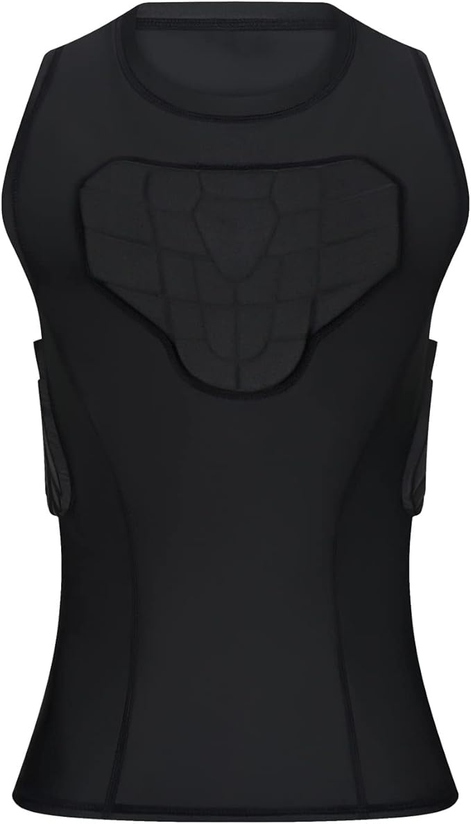 Topeter Youth Padded Compression Shirt, Chest Protector, Heart Guard Sternum Protection Shirt