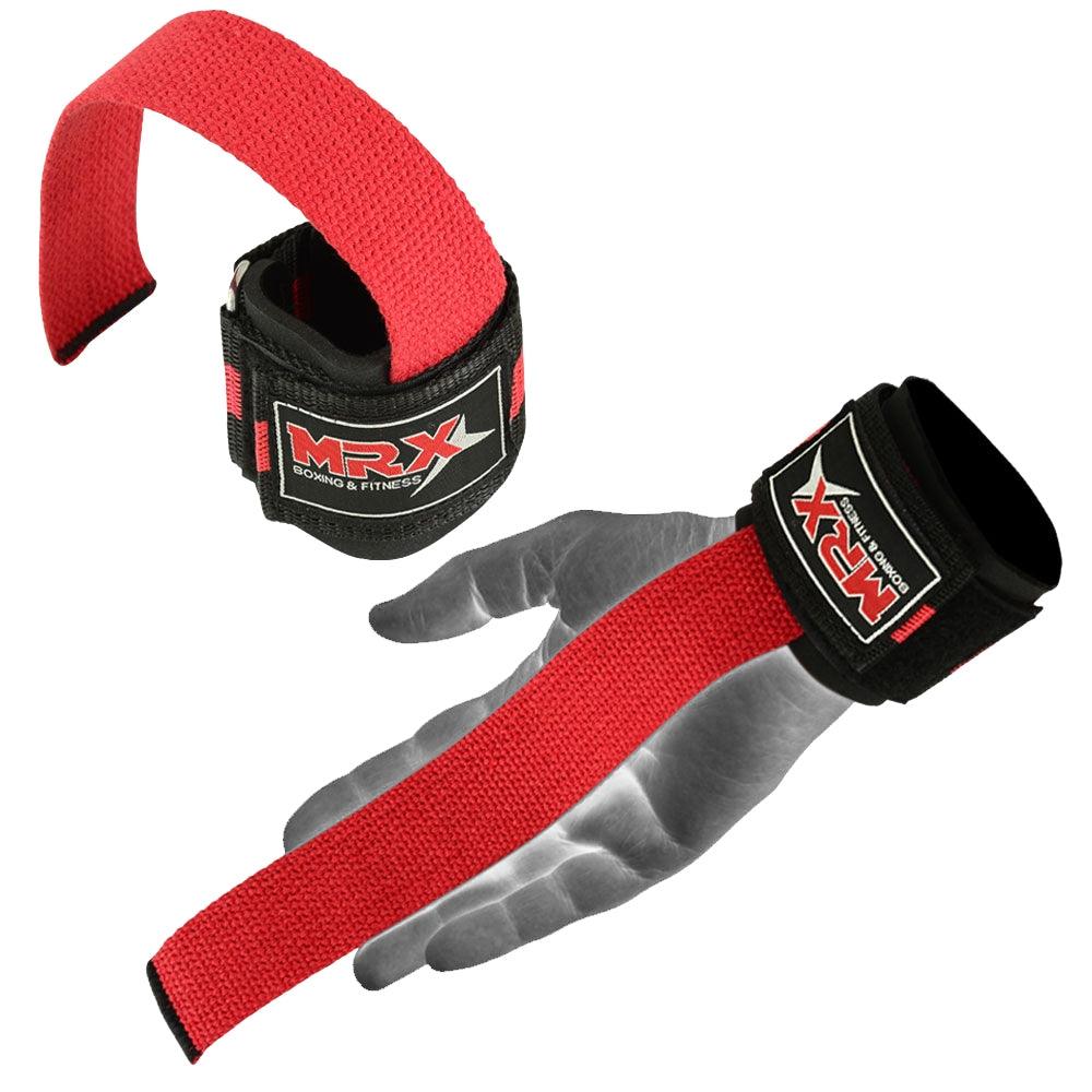 MRX Weight Lifting Bar Straps With Wrist Wraps Heavy Duty Bodybuilding Workout Gym Strap - Triathlete Store