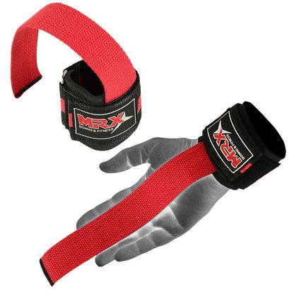 MRX Weight Lifting Bar Straps With Wrist Support Wraps Heavy Duty Bodybuilding Workout Gym Padded Strap Pair - Triathlete Store