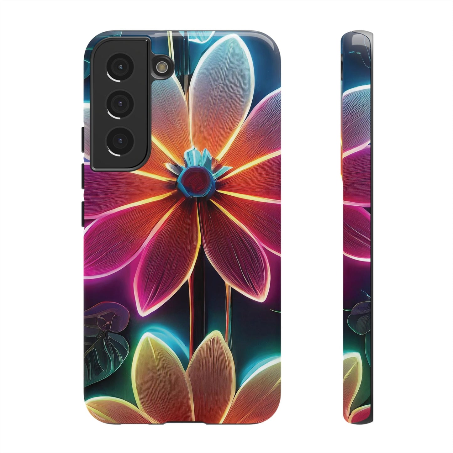 Vibrant Neon Flowers Tough Phone Case