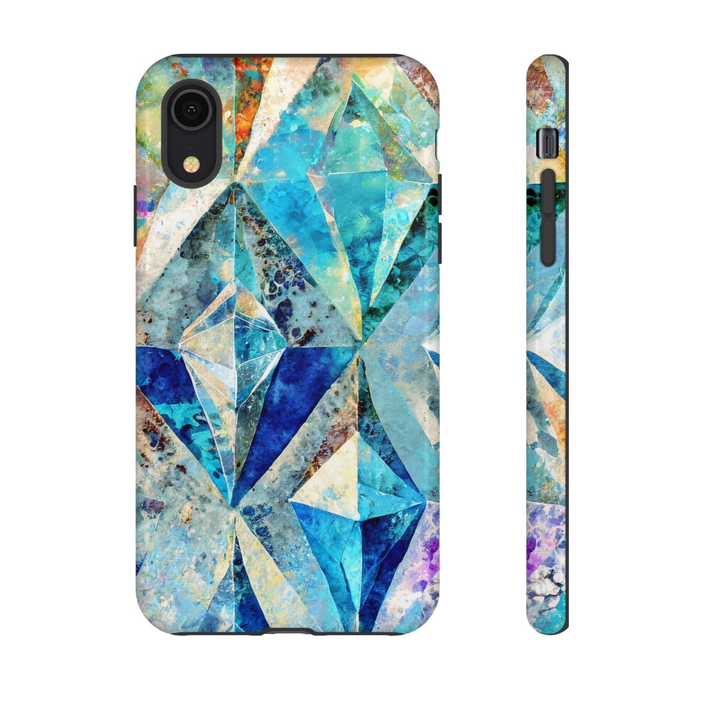 Diamond Blue Abstract Tough Phone Case