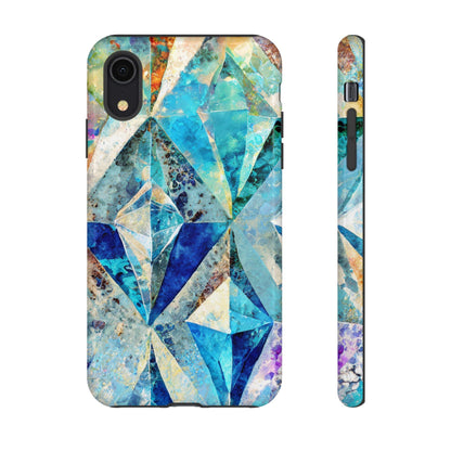 Diamond Blue Abstract Tough Phone Case