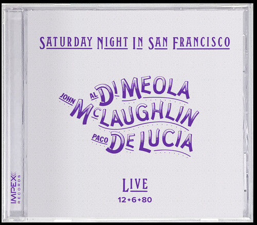 Mclaughlin,john / De Lucia,paco / Di Meola,al - Saturday Night In San Francisco - Music CD