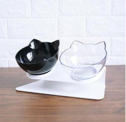 Cat Inclined Transparent Feeding Bowls