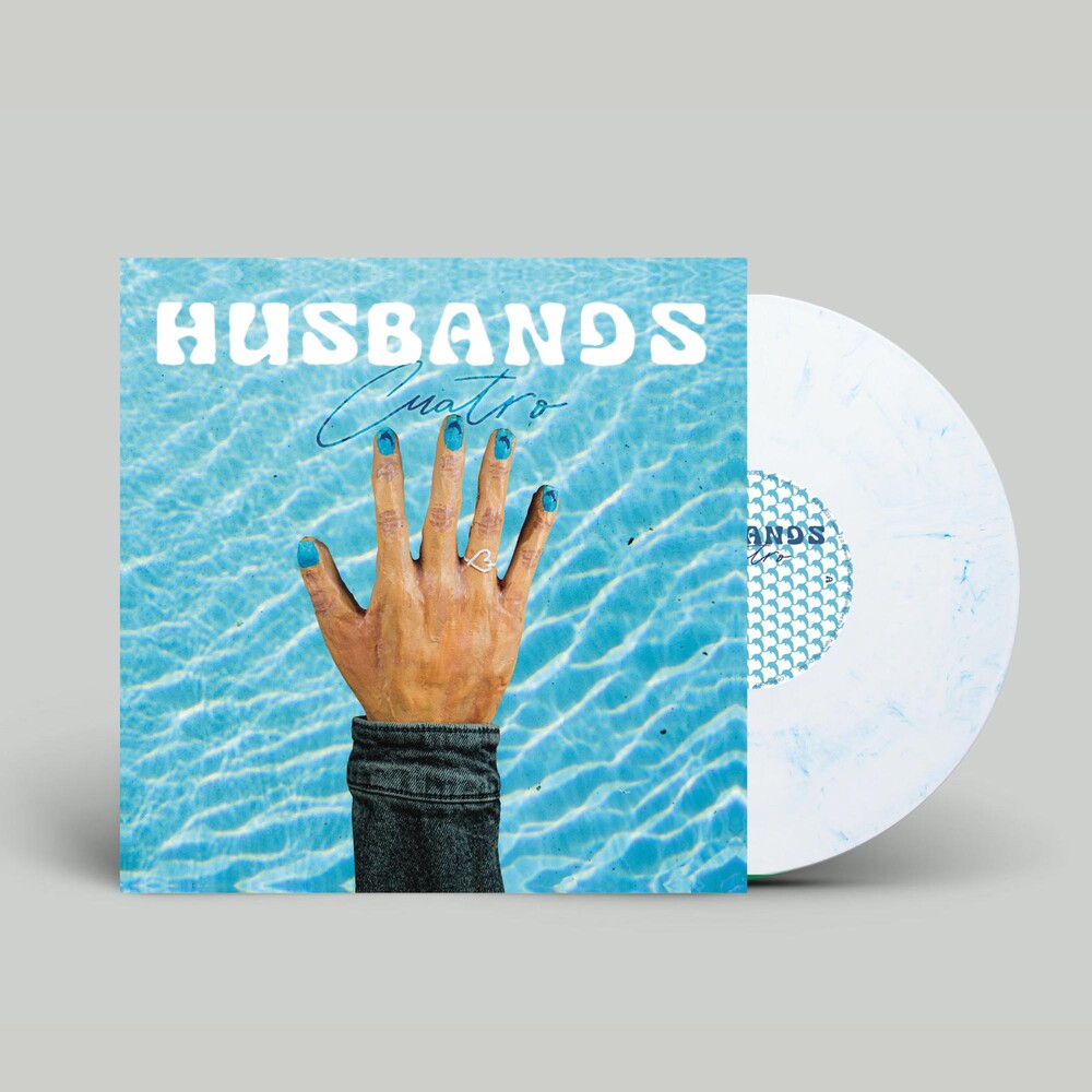 Husbands - Cuatro [Stonewashed Opaque White White with Blue Swirl LP] Vinyl Record