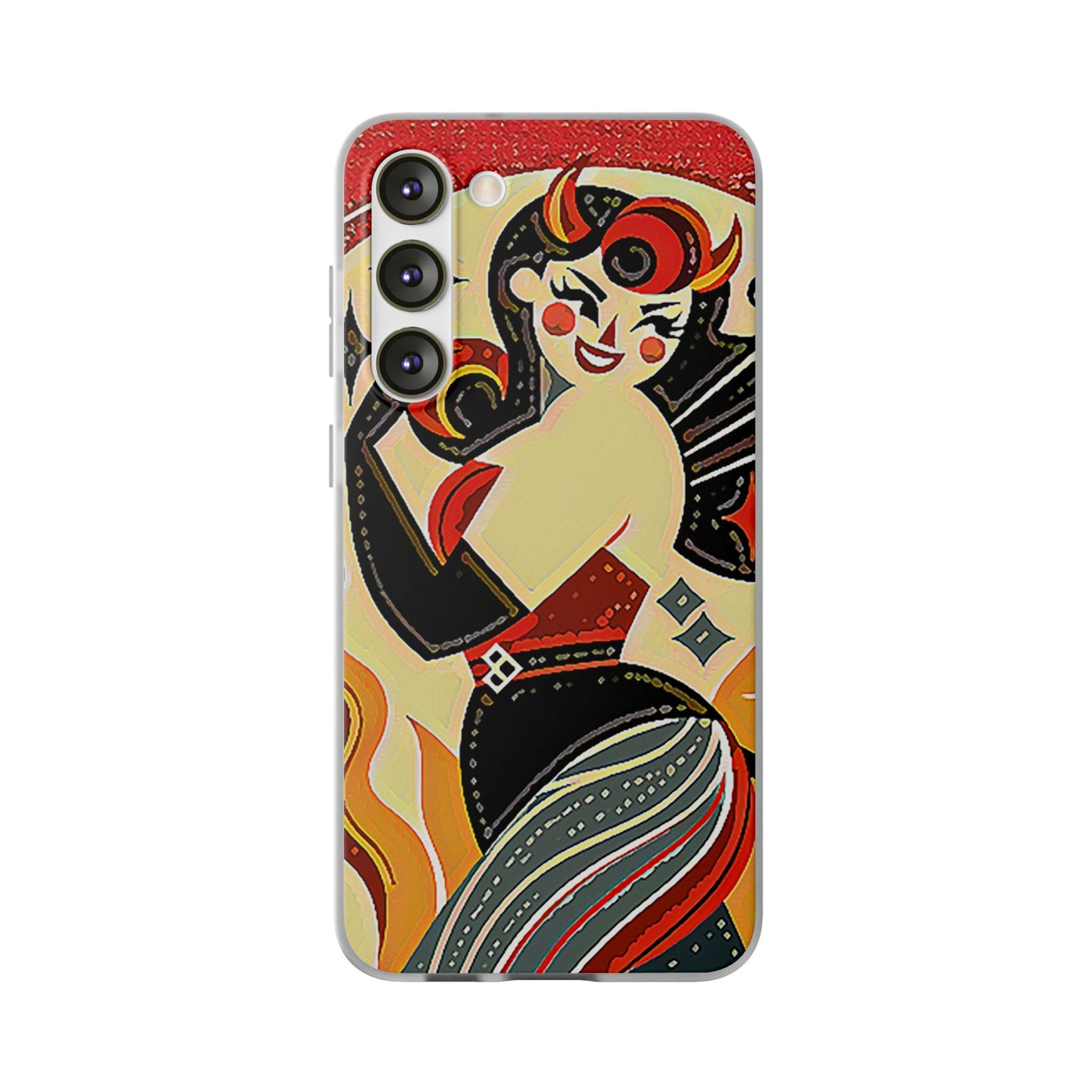 Red & Black Female Devil Flexi Phone Case