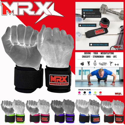 MRX Weight Lifting Wrist Straps Lifting Wrap Gym Bodybuilding Workout - Triathlete Store