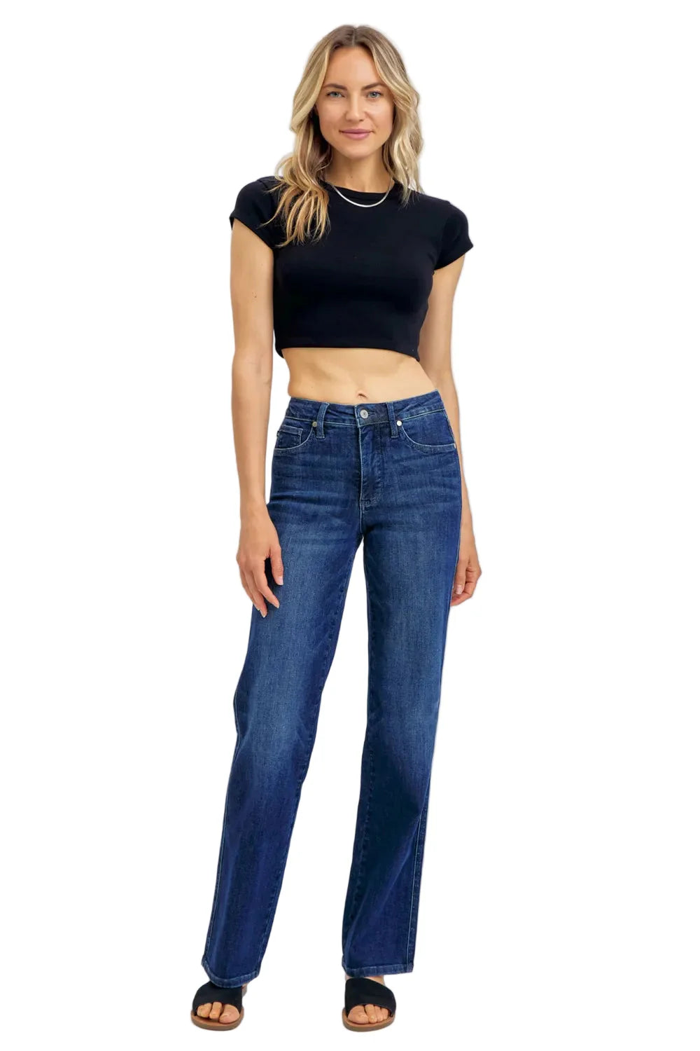 Full Size Tummy Control Straight Jeans Plus Size