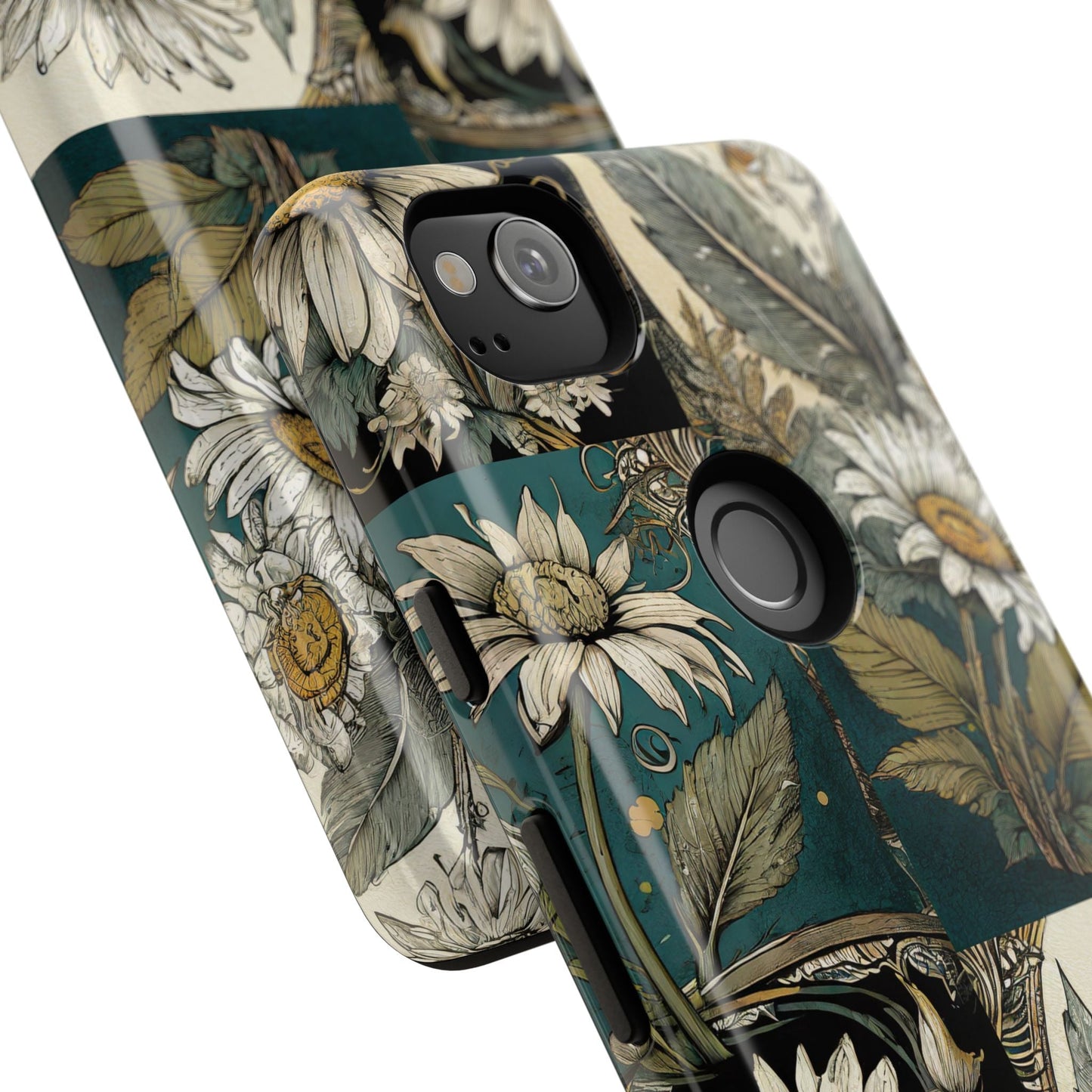 Abstract Teal Daisy Tough Phone Case