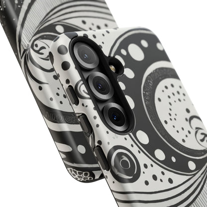 Artistic Black & White Swirl Tough Phone Case