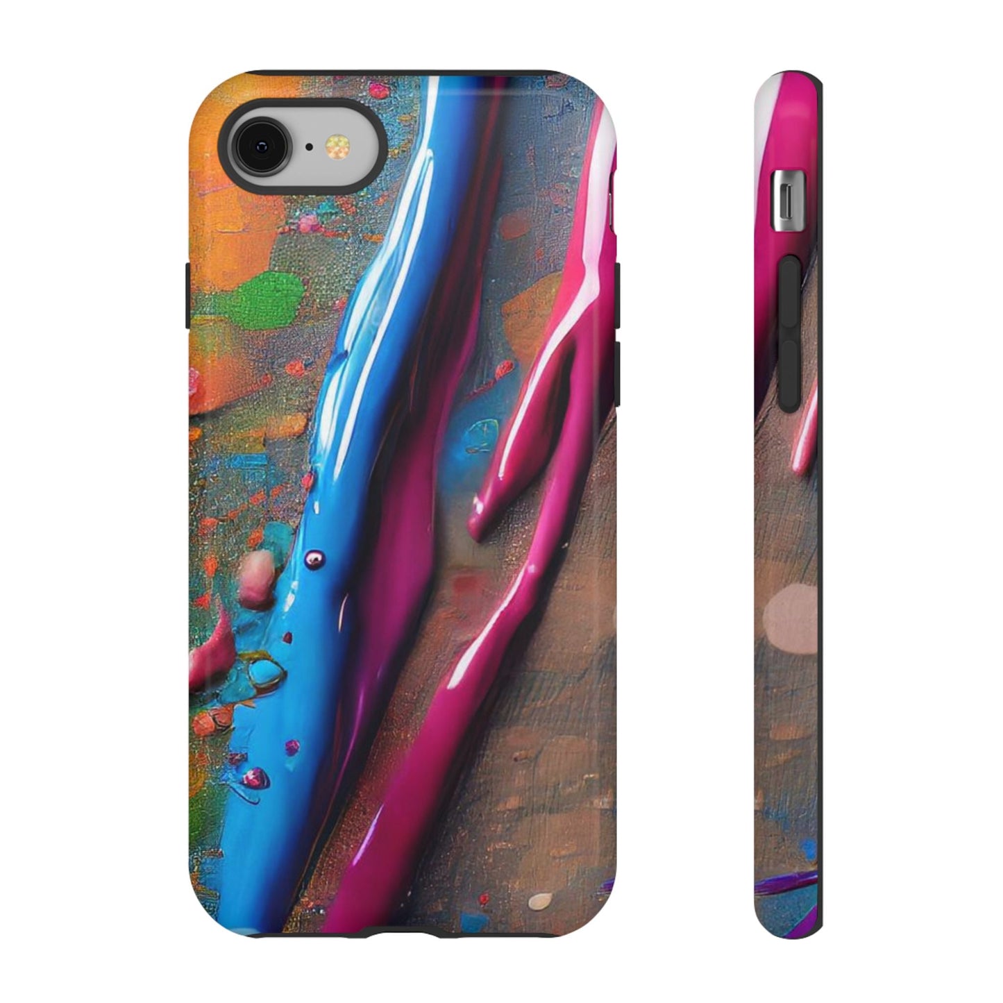 Colorful Artistic Paint Splatter Tough Phone Case