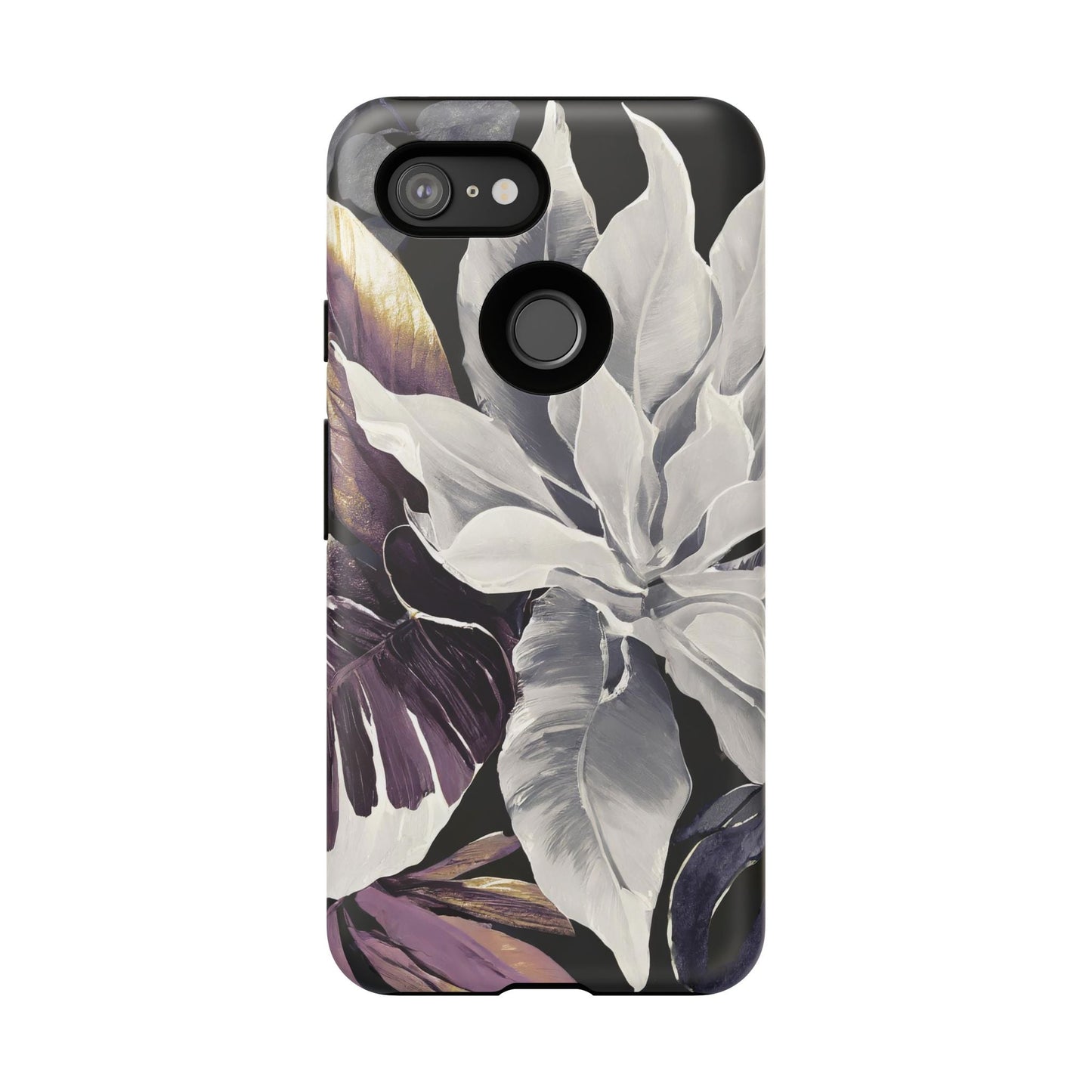 White & Plum Floral Tough Phone Case