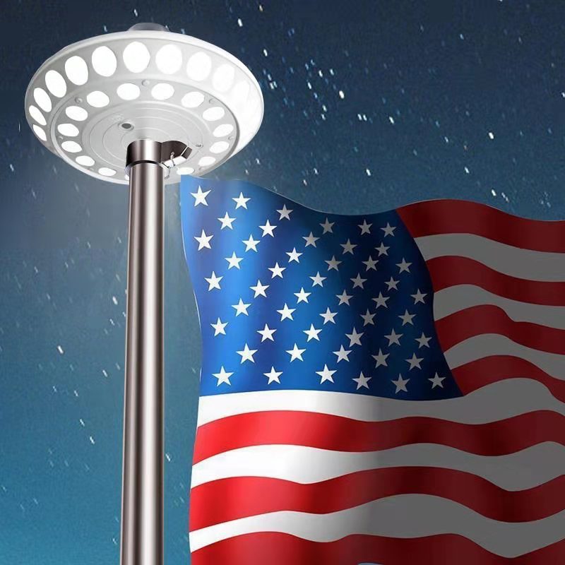 Double Row Solar Flagpole Top Light - 40 LED