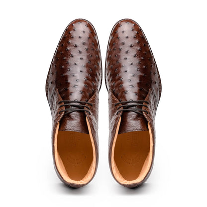 43-594-BRN MARCO Ostrich Quill Chukka Boot, Brown