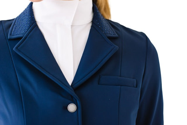 Ladies Shine Dressage Show Coat - Navy