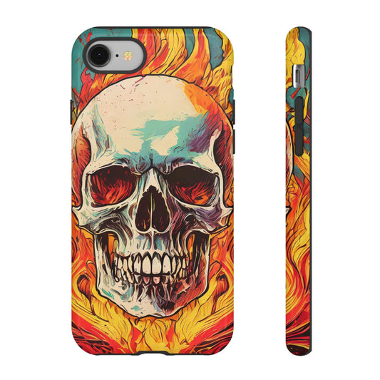 Flaming Skull Tough Phone Case