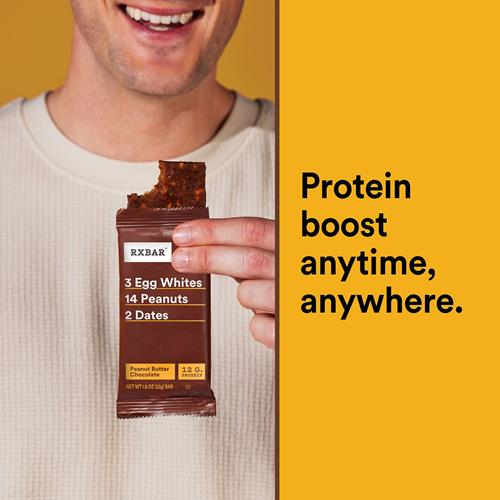 Rxbar Protein Bars, Protein Snack, Snack Bars, Peanut Butter Chocolate, 9.1Oz Box (5 Bars)