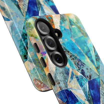 Diamond Blue Abstract Tough Phone Case