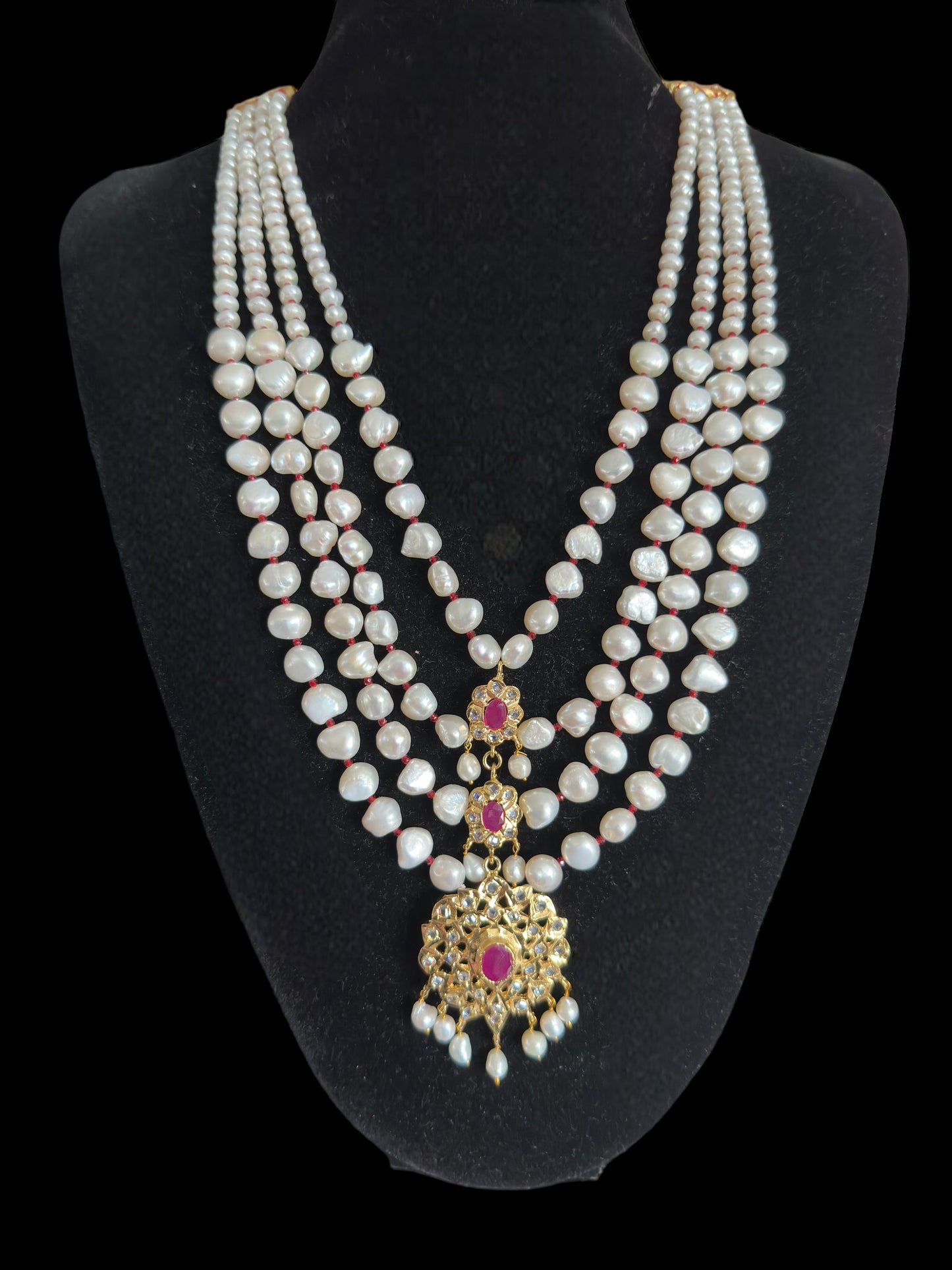 DLN70 Fresh water pearls Rani haar ( SHIPS IN 2 WEEKS  )