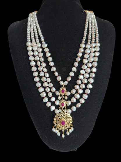 DLN70 Fresh water pearls Rani haar ( SHIPS IN 2 WEEKS  )