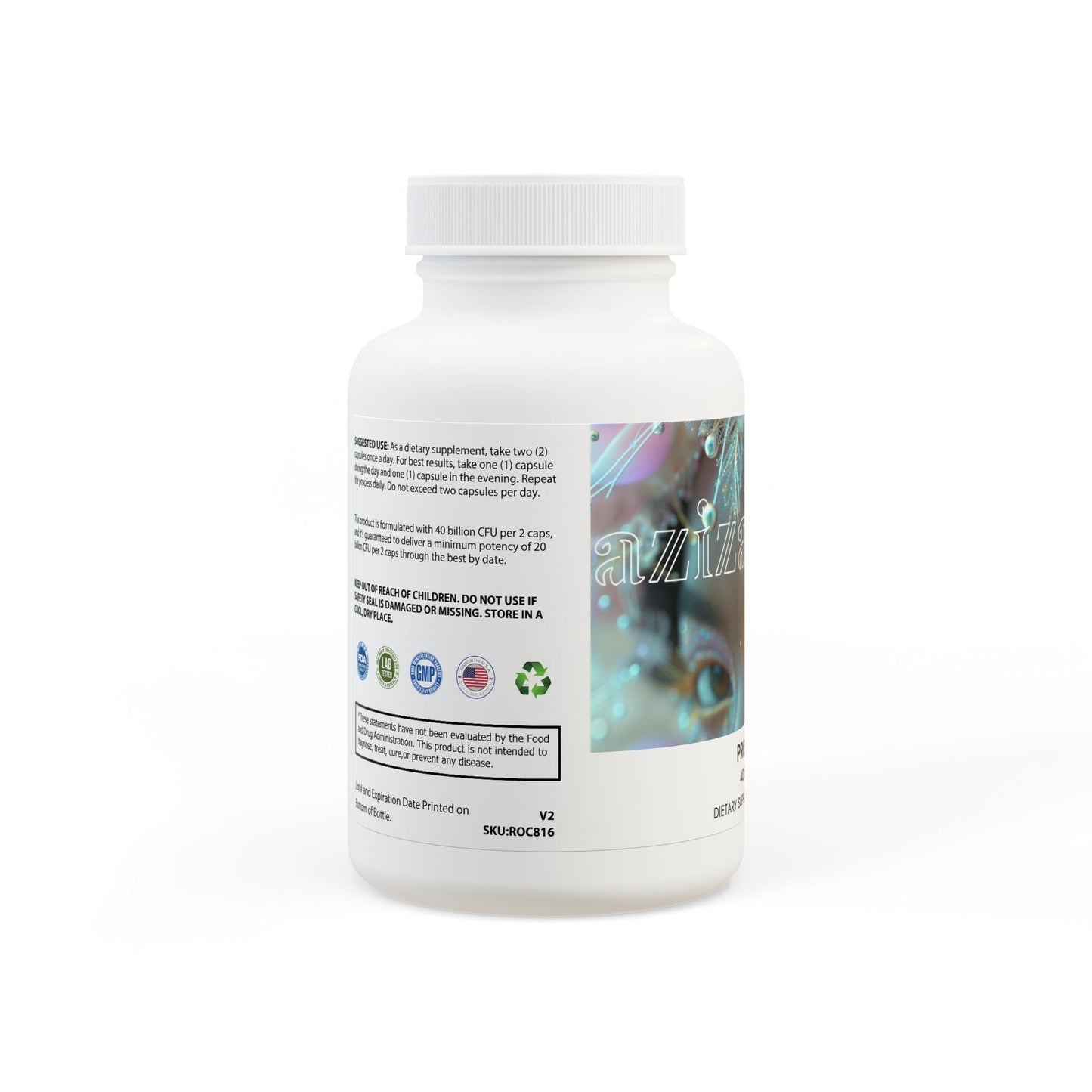 Probiotics Supplement (60 Capsules) by Aziza & Fae