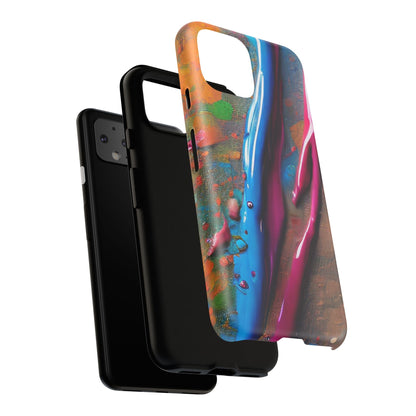 Colorful Artistic Paint Splatter Tough Phone Case