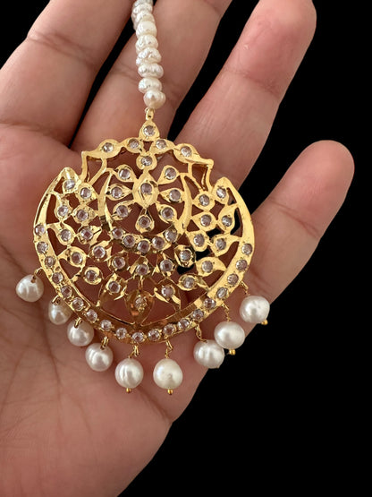 DJTK314 Shana tika in fresh water pearls ( READY TO SHIP )